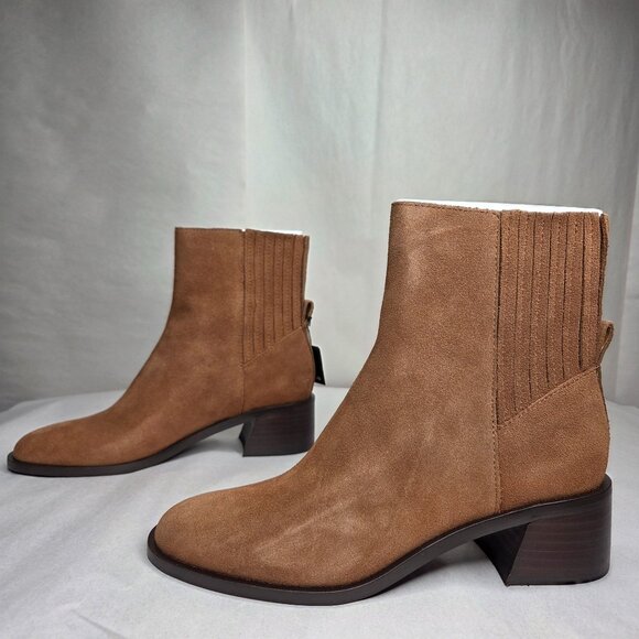 NWT Dolce Vita Women's Linny H2O Brown Suede Booties Boots